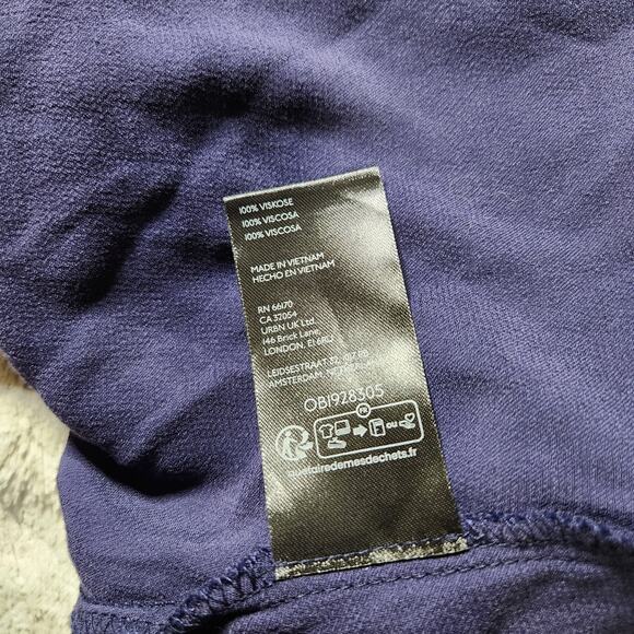 NWT Anthropologie Navy Blue Viscose Asymmetrical Wrap Tie Waist Midi Skirt - XL - Picture 10 of 12